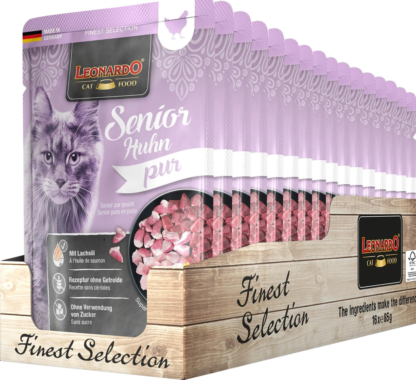 LEONARDO Frischebeutel Finest Selection 16x 85g  Nassfutter Katzenfutter