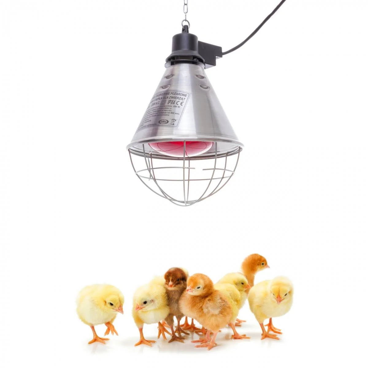 Aufzuchtlampe Wärmelampe, Wärmestrahlgerät für Tiere, 6 Lüftungsschlitze - bessere Luftzirkulation