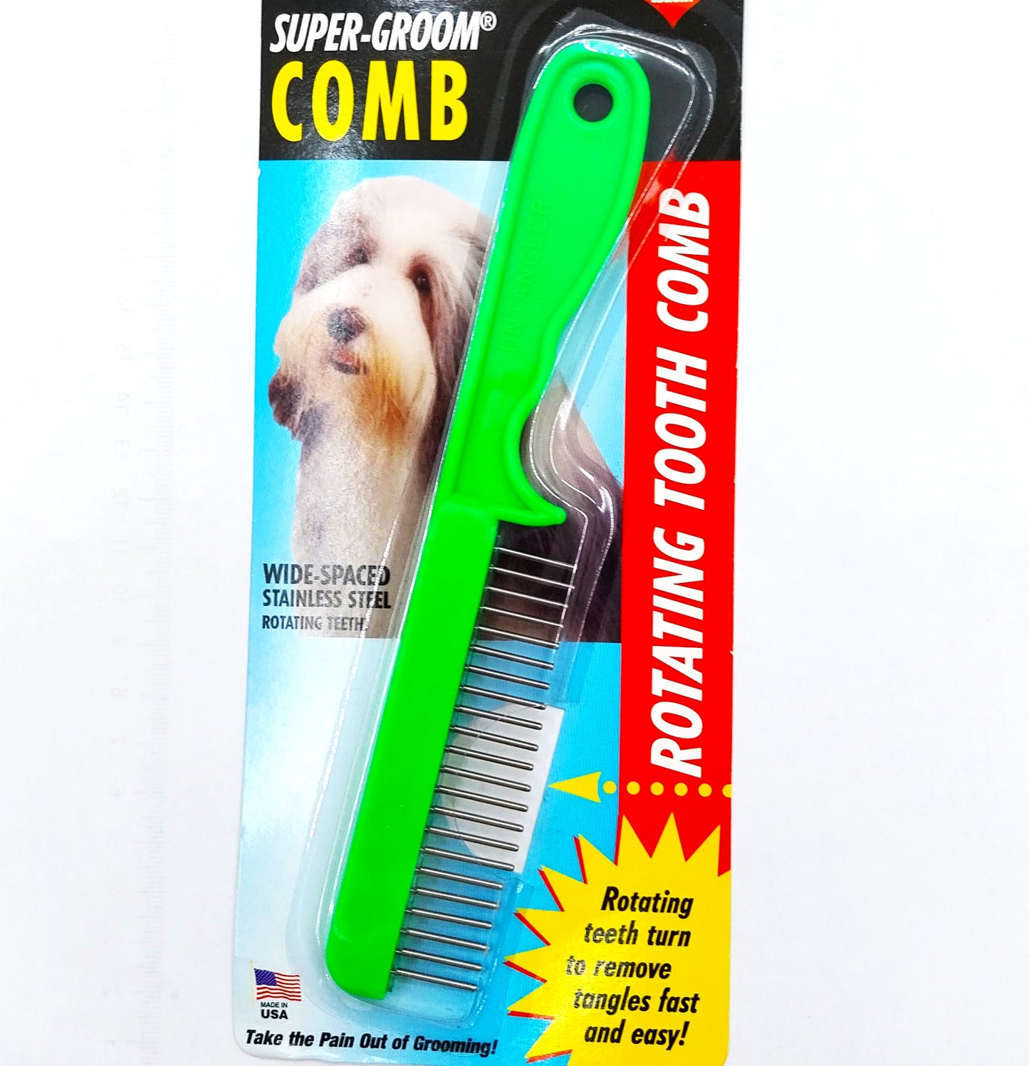 Untangler Super Groom Comb, Haustierkamm mit rotierenden Zähnen - Bestseller für kleine Rassen