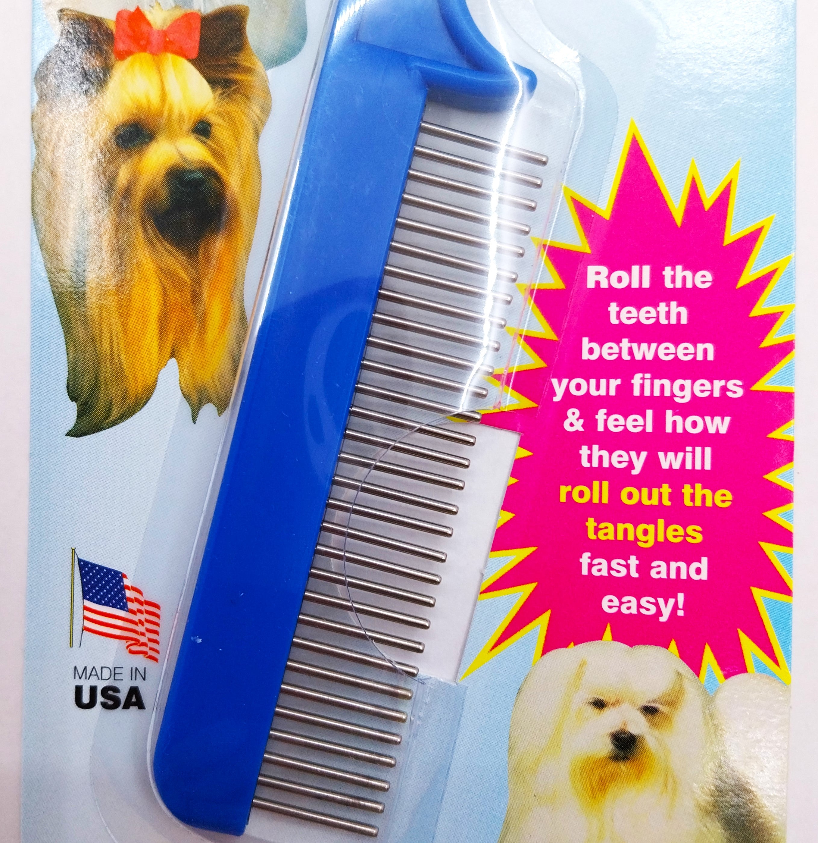 Untangler Super Groom II Comb, Kamm mit fein angeordneten rotierenden Zähnen - für kleine Rassen