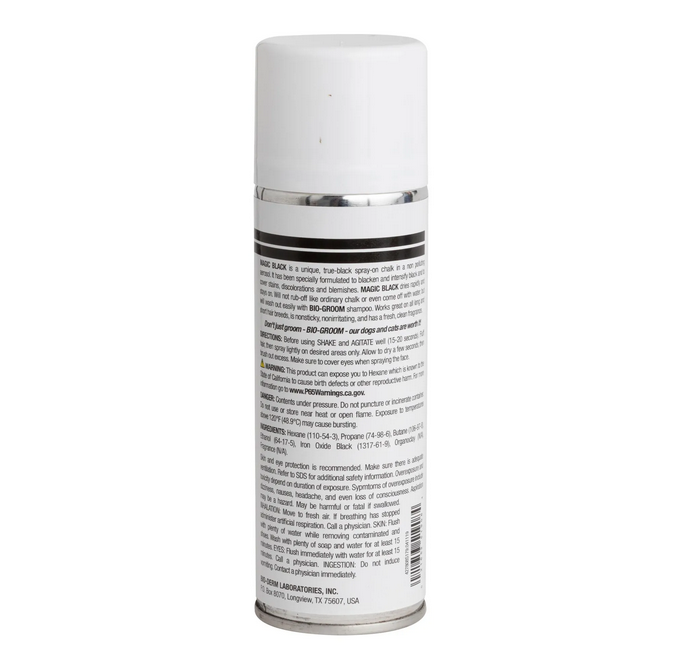 Bio Groom Magic Black 236ml Schwarz Farbspray Abdeckspray Hundepflege Katzenpflege