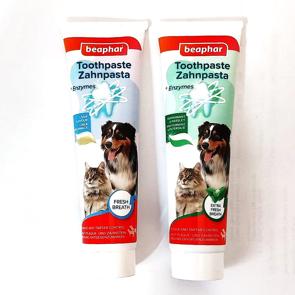 Beaphar Zahnpasta Toothpaste mit Leber- oder Minzgeschmack für Hunde und Katzen 100g