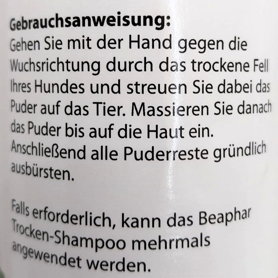 Beaphar Trocken-Shampoo Puder – Wasserlose Fellpflege für Hund & Katze, 150 g