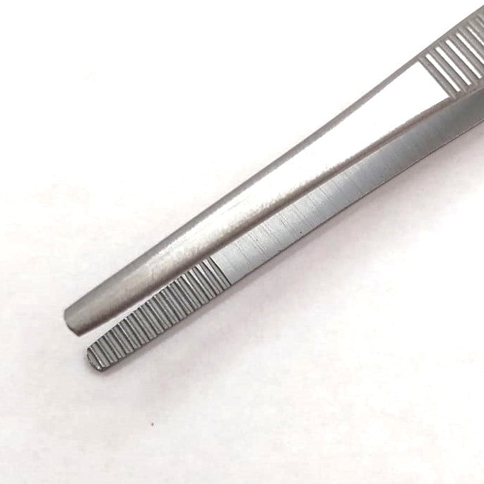 Universal-Pinzettem anatomische Pizette, Edelstahl, stumpf, gezahnt, Ohren-Haarzupfpinzette, 11,5cm