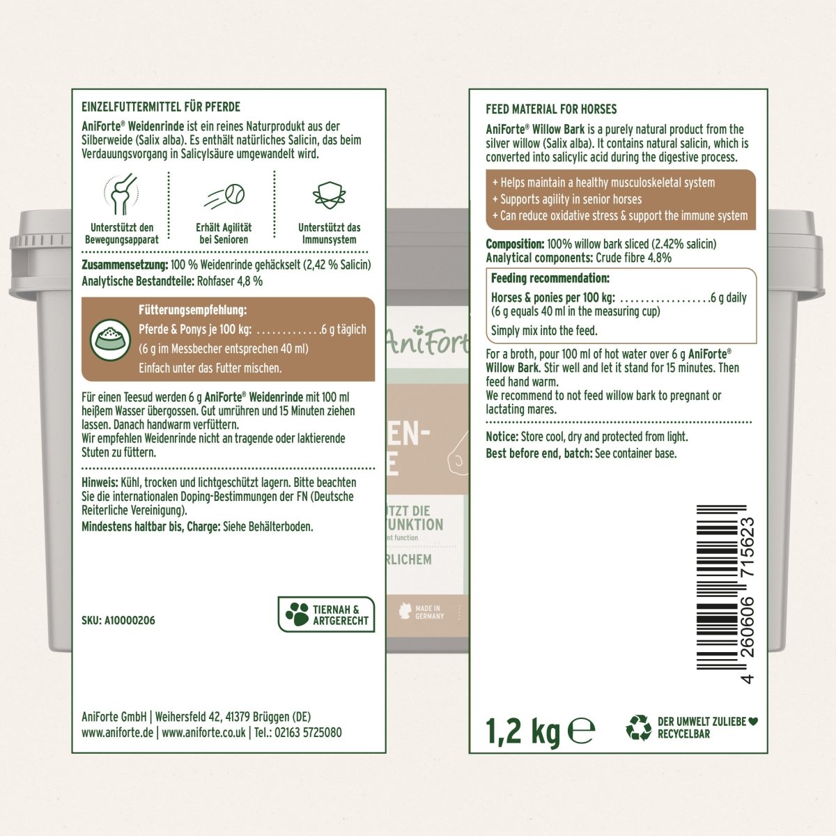 AniForte Weidenrinde Gelenke, Beweglichkeit & Immunsystem Pferd