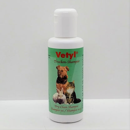 Vetyl Trockenshampoo, Trockenreinigungspuder verschiedene Farben, mild, für alle Pelztiere