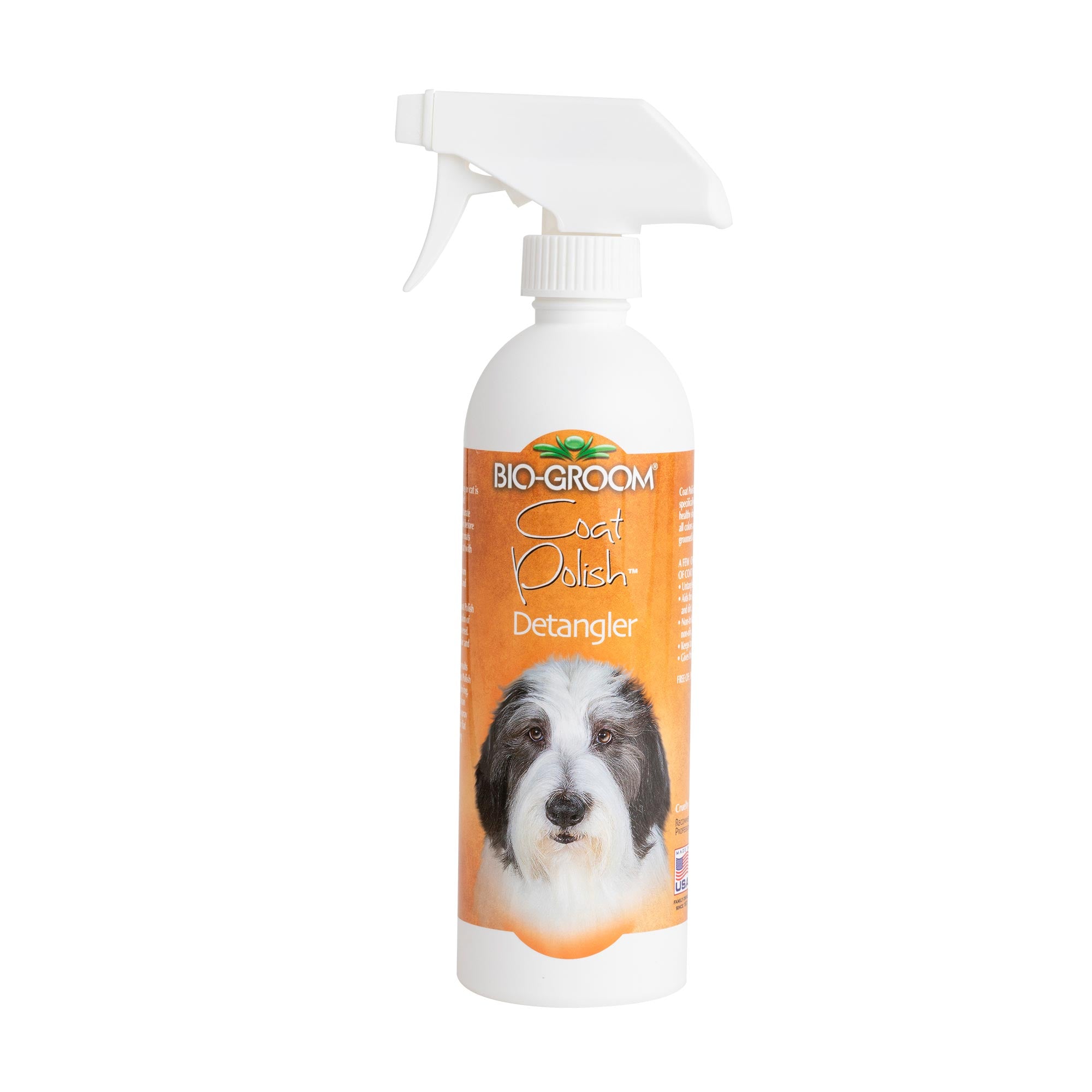 Bio Groom Coat Polish Spray - On Sheen, Detangler - Entfilzungspray Fellpflegespray, 473 ml