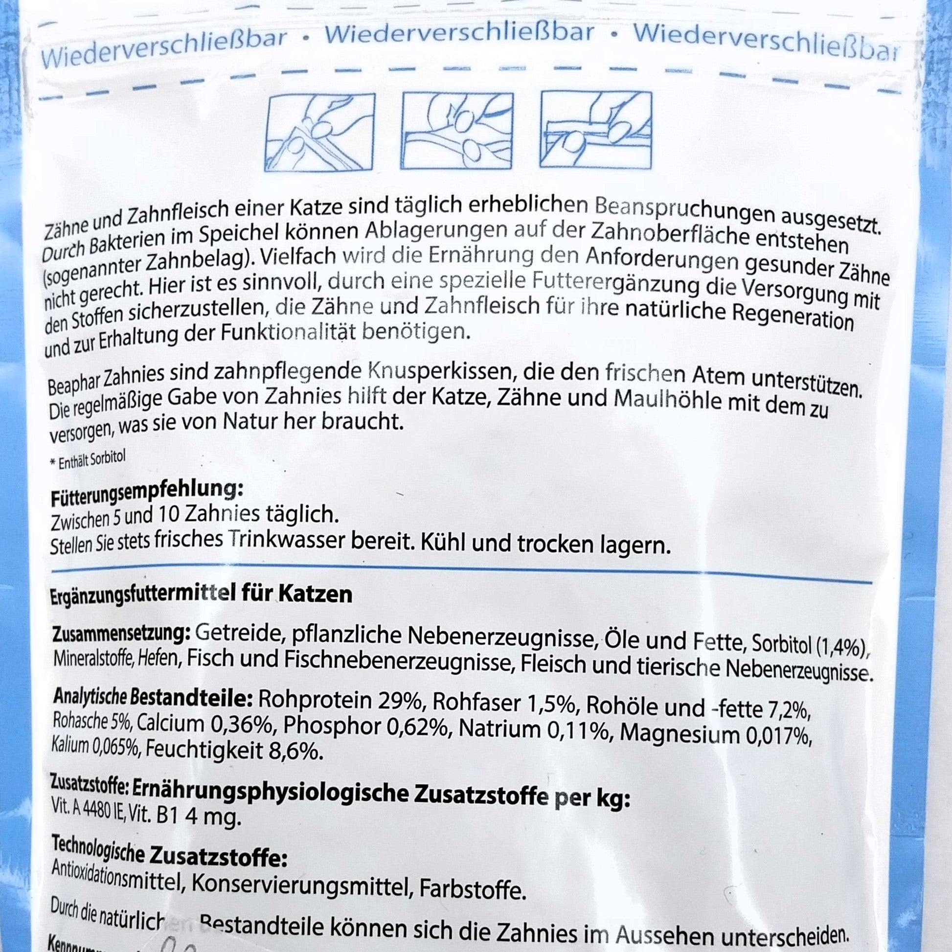 beaphar Zahnies, Knuspersnacks für frischen Atem und reine Zähne, fördert die Zahnhygiene, 150g