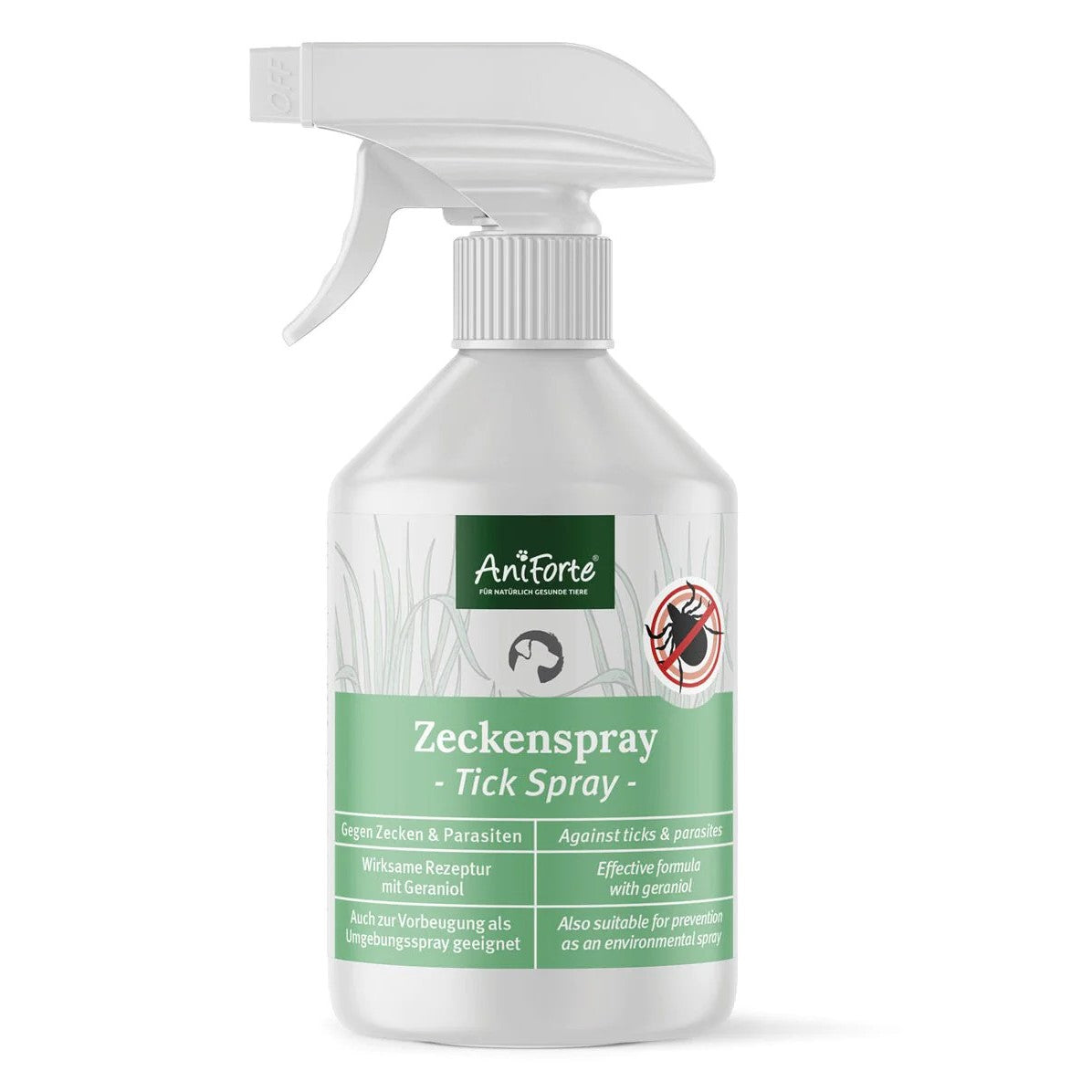AniForte Zeckenspray, Tick Spray, Zeckenmittel für Hunde als Kontaktspray & Umgebungsspray