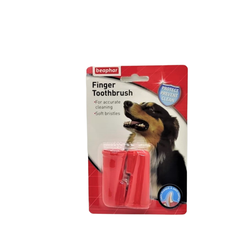 Beaphar Finger Toothbrush, Finger-Zahnbürste für Hunde und Katzen, Inhalt 2 Stück