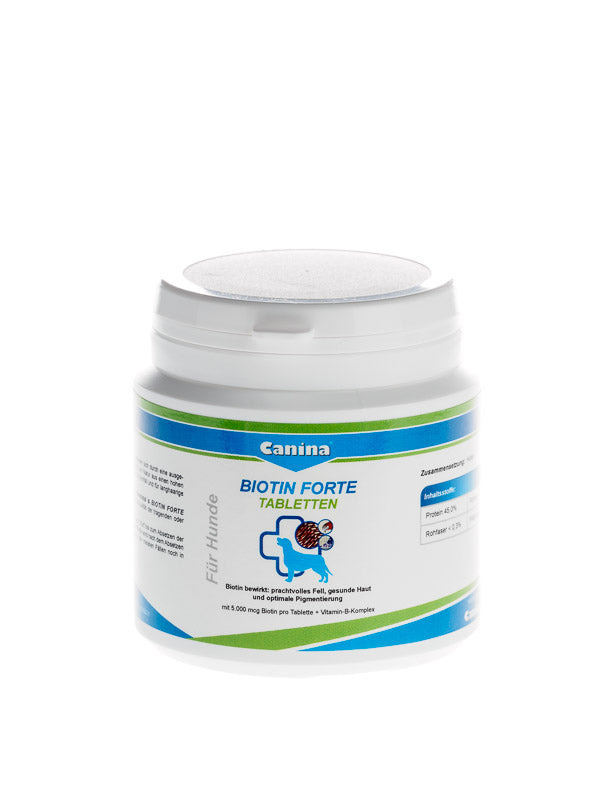 Canina Biotin Forte Tabletten Ergänzungsfuttermittel für Hunde, verbessert die Fellqualität