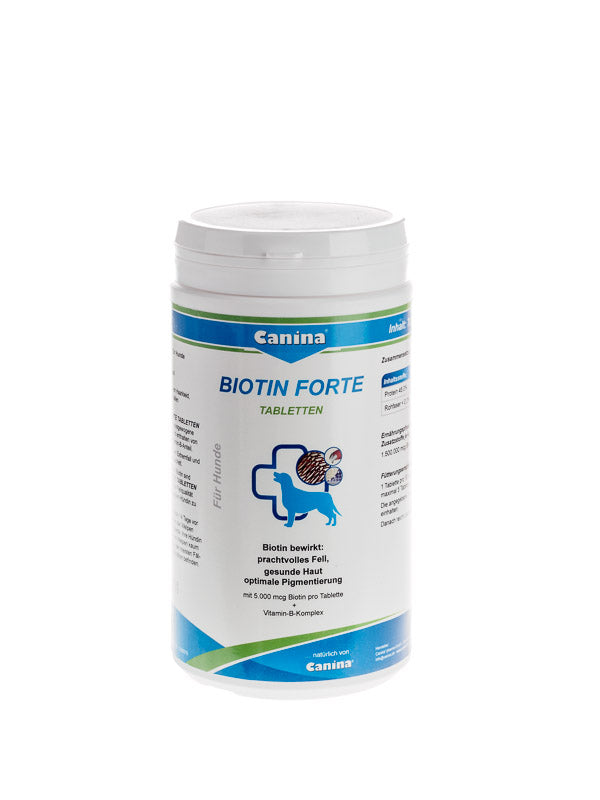 Canina Biotin Forte Tabletten Ergänzungsfuttermittel für Hunde, verbessert die Fellqualität