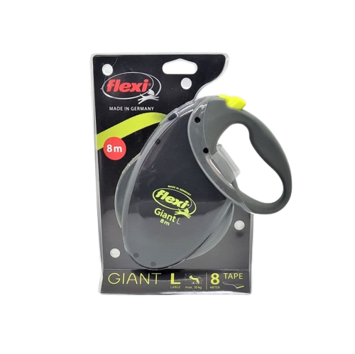 Flexi Giant Rollleine Hundeleine 8 Meter Tape, schwarz/neon