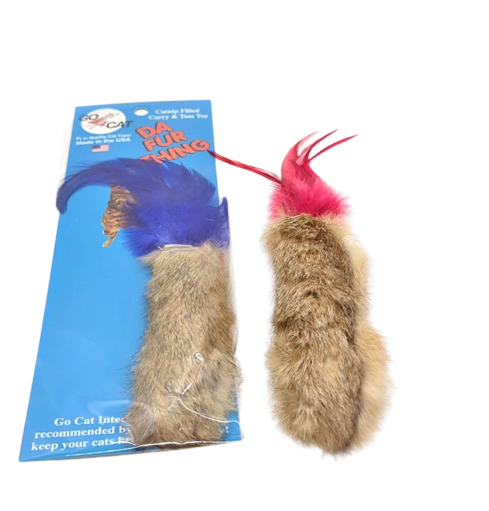 Go Cat "Da Fur Thing" Katzenspielzeug Cat Toy mit Federn Catnip Minze Federspiel