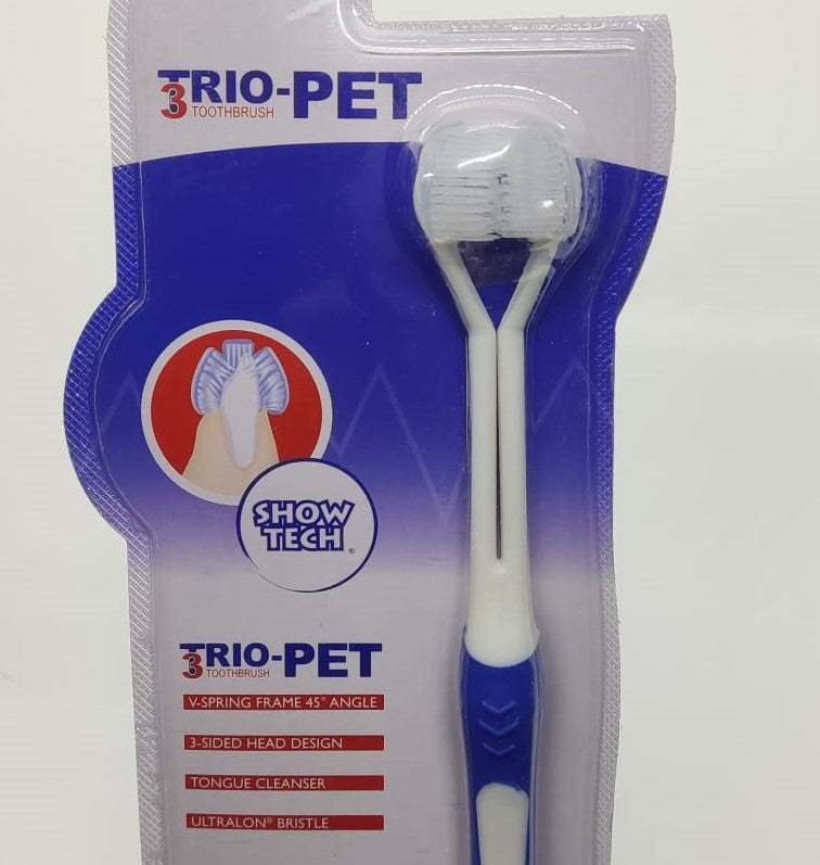 Show Tech Trio-Pet Toothbrush, Tierzahnbürste Trio-Pet, Hundezahnbürste Katzenzahnbürste