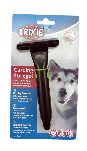 TRIXIE Carding-Striegel Extra scharfe Klinge für Hunde und Katzen, 8 x 14 cm
