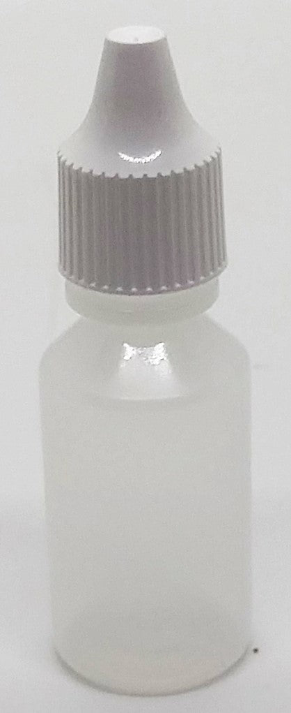 Tropfflasche 15ml LDPE Kunststoff Spitze abgerundet Verschlußkappe weiß