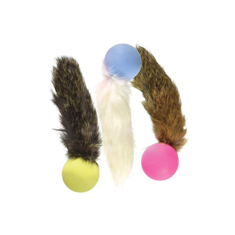 Go Cat Fur Pong, bunter Ball mit Rassel und echtem Fell
