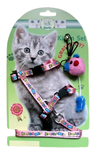 Kitty Kidz Kittengeschirr Set Brustgeschirr Leine Spielzeug Katzengeschirr