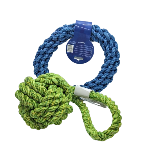 Happy Pets Nuts for Knots Spieltau Ring Knoten Hundespielzeug Hundetau Knoten