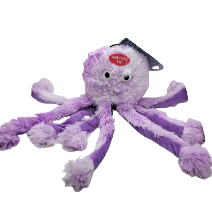 Octopus Hundespielzeug mit Squeaker und Knisterfolie Baby ca. 25cm