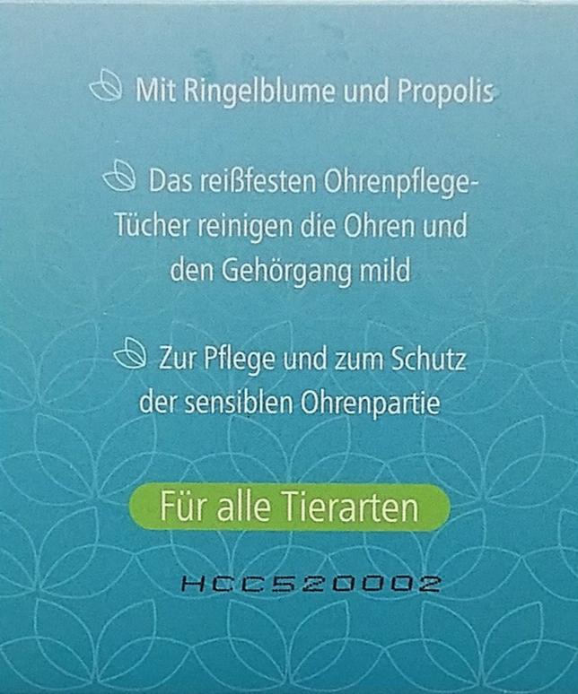 Calendula Ohrenpflege-Tücher 16 Stück einzeln verpackt für alle Haustiere