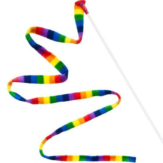 Cat Dancer - Rainbow Cat Charmer Cat Toy, Regenbogen-Katzenspielstab