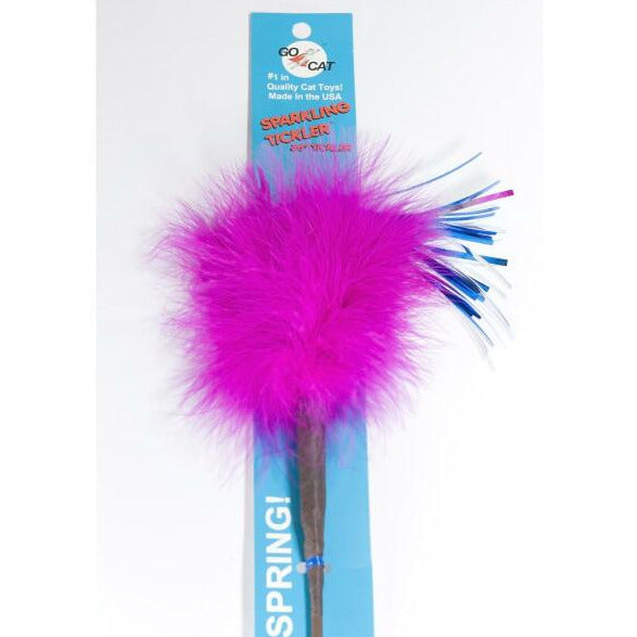 Go Cat Sparkling Tickler, Federwedel mit Marabufedern und Glitzerfäden