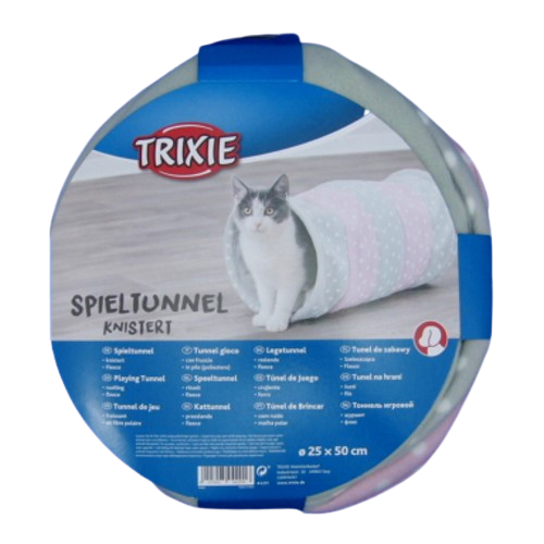 Trixie Spieltunnel Fleece mit Punkten Katzentunnel Hundetunnel