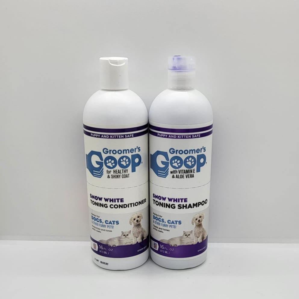 Groomer's Goop Snow White Toning Shampoo, Snow White Toning Conditioner, 473ml